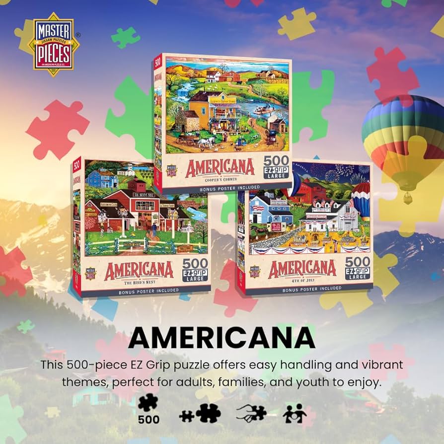 Amazon.com: MasterPieces - 500 Piece Jigsaw Puzzle, Large EZ Grip